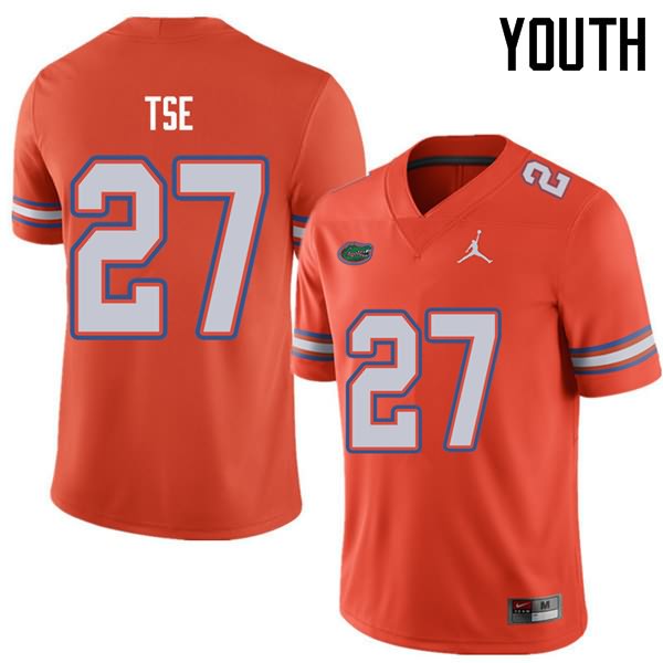 Youth NCAA Florida Gators Joshua Tse #27 Stitched Authentic Jordan Brand Orange College Football Jersey PNK5265SO